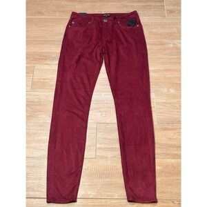 Dear John Burgundy Faux Suede Skinny Pants Size 27 NWT New